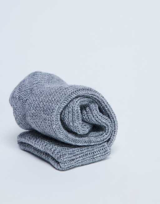 Topshop Tot Ribbed Cosy Sock In Grey