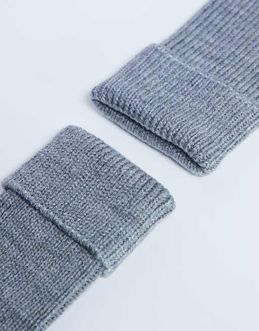 Topshop Tot Ribbed Cosy Sock In Grey