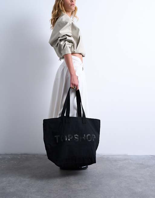 Topshop Tote Bag In Black