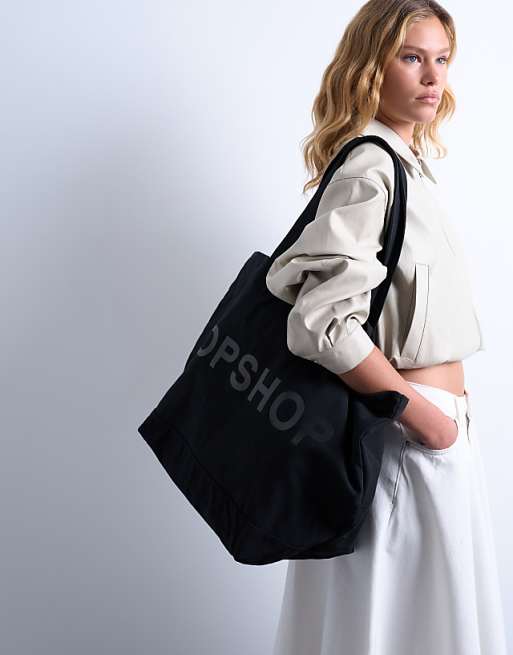 Topshop tote bag in black