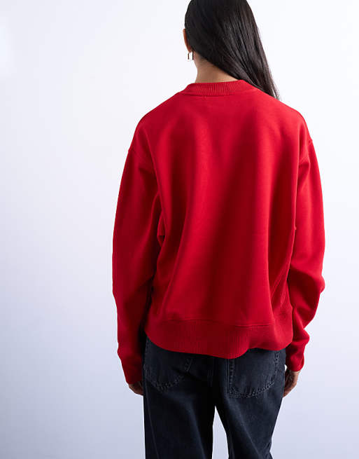 Topshop Ultimate Sweat In Red