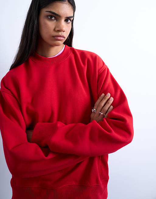 Topshop Ultimate Sweat In Red