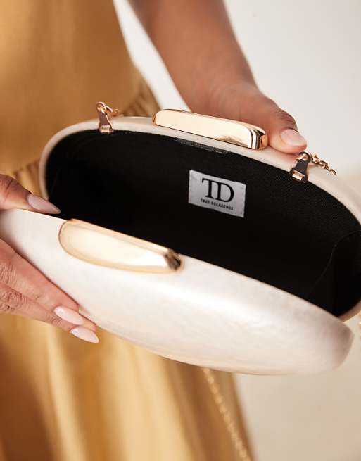 True Decadence Resin Clutch Bag In White