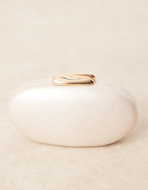 True Decadence Resin Clutch Bag In White