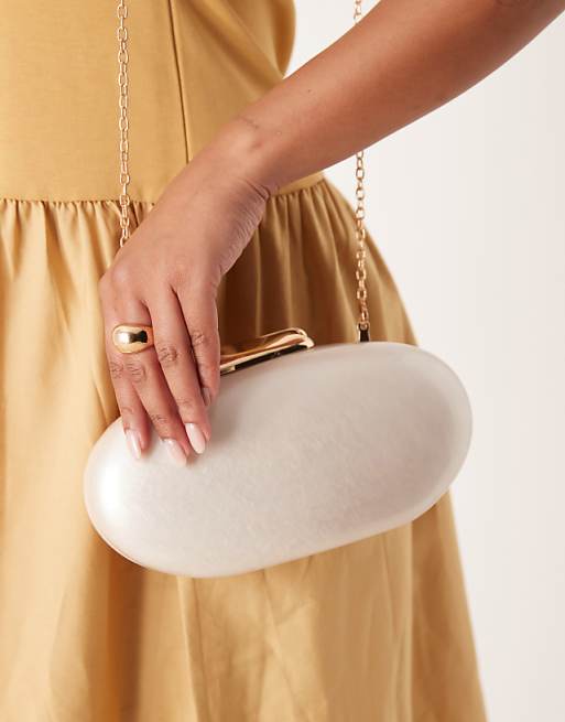 True Decadence resin clutch bag in white