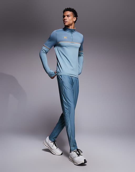 Under Armour Challenger Training Quarter-zip In Jasper Blue And Orange
