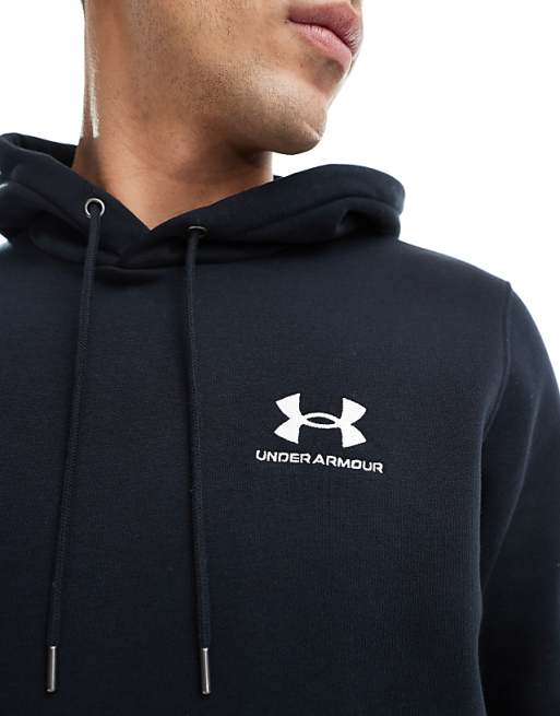 Under Armour Co-ord Essential Fleece Hoodie In Black