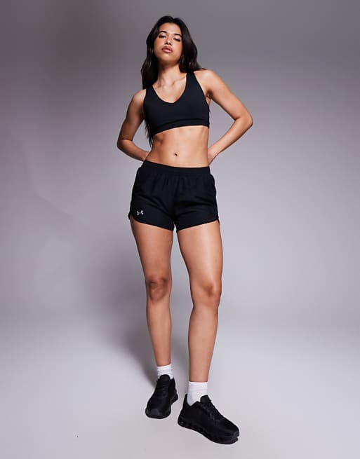 Under Armour Fly By 3 inch shorts in black