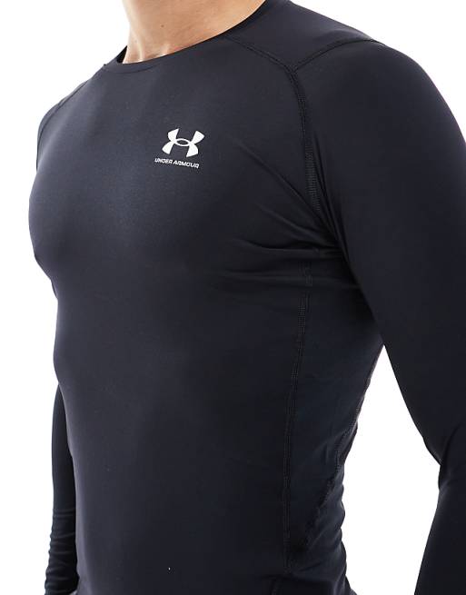Under Armour Heatgear Compression Long Sleeve T-shirt In Black