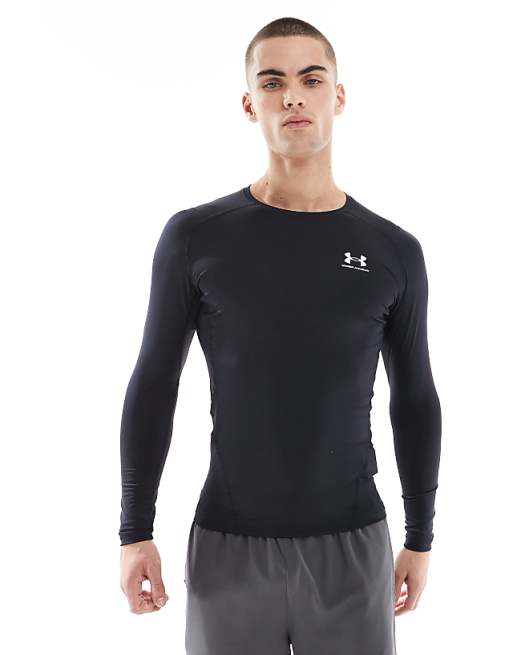 Under Armour Heatgear Compression Long Sleeve T-shirt In Black