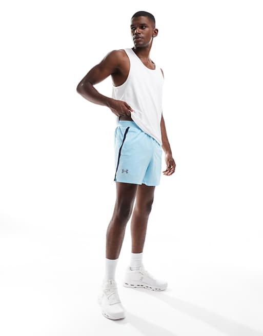 Under Armour Launch 5 inch shorts in blue