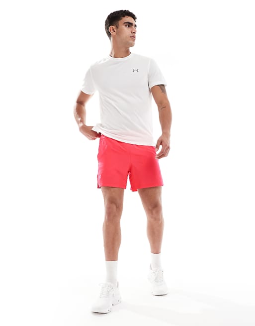 Under Armour Launch 5-inch shorts in racer red