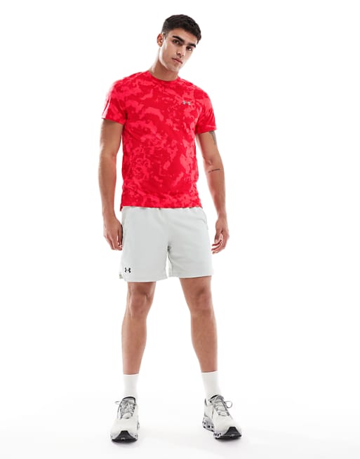 Under Armour Launch Printed T-shirt In Racer Red