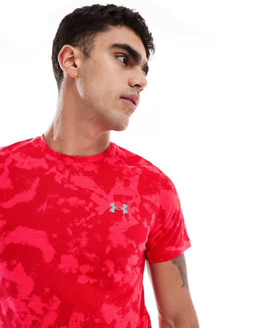 Under Armour Launch Printed T-shirt In Racer Red