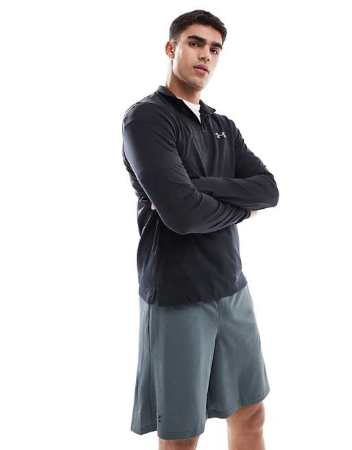 Under Armour Launch quarter-zip in black and reflective