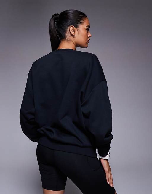 Under Armour Rival Fleece Oversized Sweatshirt In Black