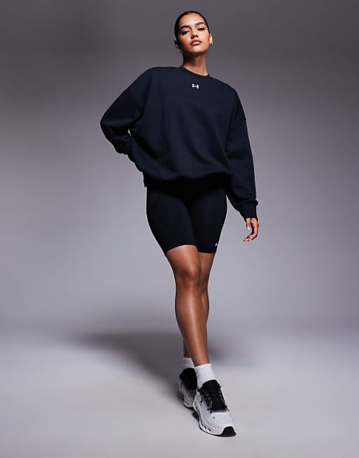 Under Armour Rival fleece oversized sweatshirt in black