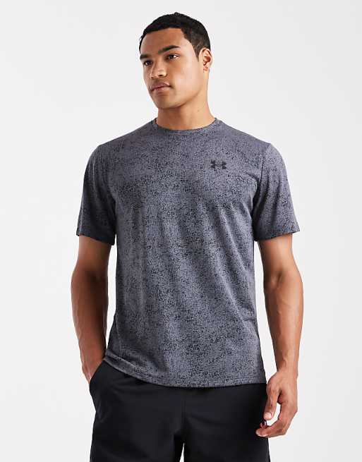 Under Armour Tech pixelate t-shirt in castlerock grey