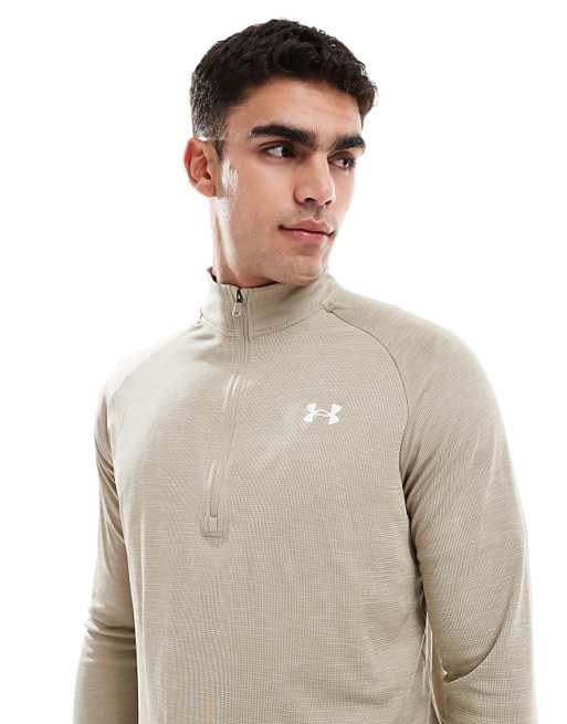Under Armour Tech Textured Half-zip In City Khaki