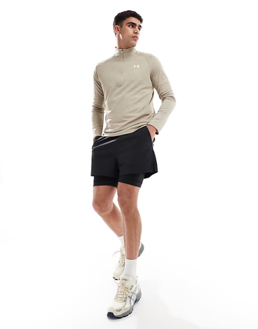 Under Armour Tech Textured Half-zip In City Khaki