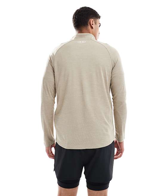Under Armour Tech Textured Half-zip In City Khaki