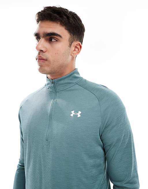Under Armour Tech Textured Half-zip In Jasper Blue