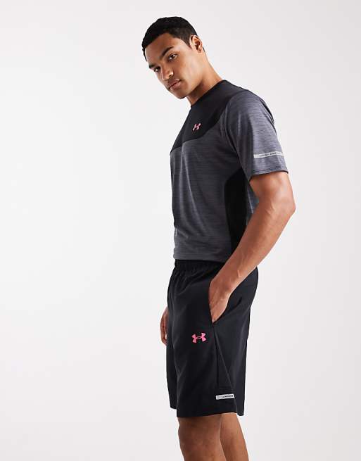 Under Armour Tech Utility Shorts In Black And Super Pink