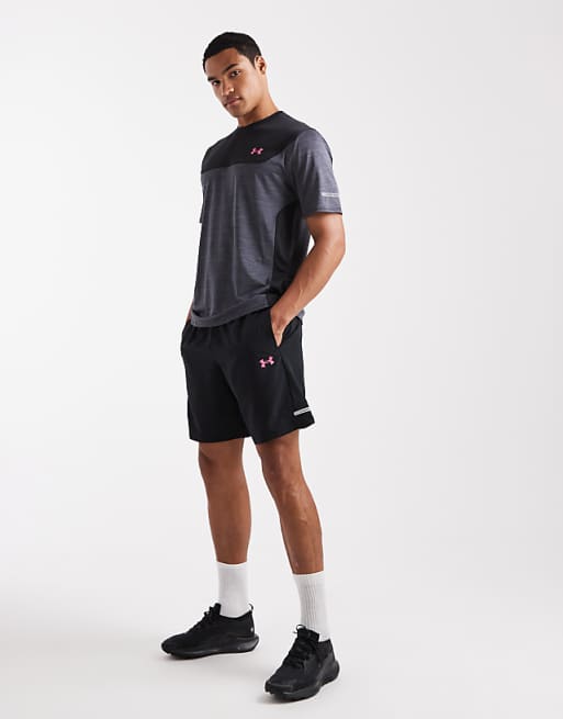Under Armour Tech Utility T-shirt In Black And Super Pink