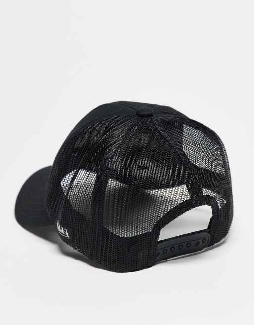 Von Dutch Trucker Cap With Boucle Logo In Black