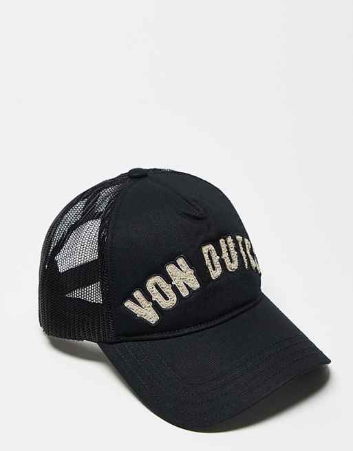 Von Dutch trucker cap with boucle logo in black