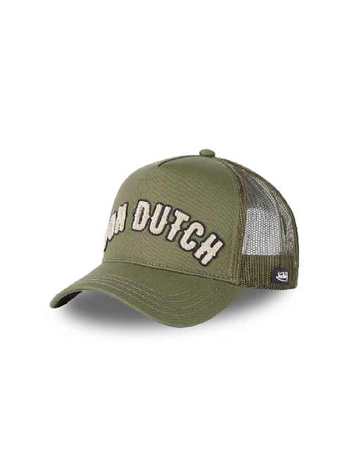 Von Dutch trucker cap with boucle logo in green