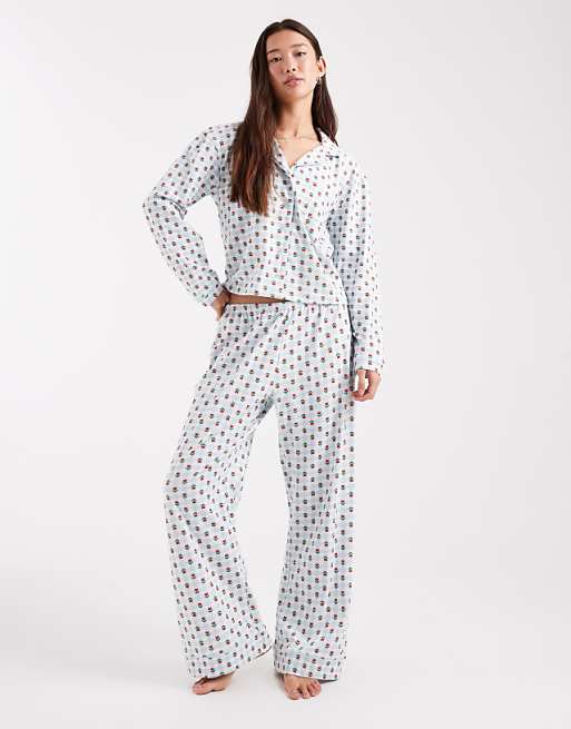 Wednesday's Girl long sleeve shirt and trouser pyjama set in floral print