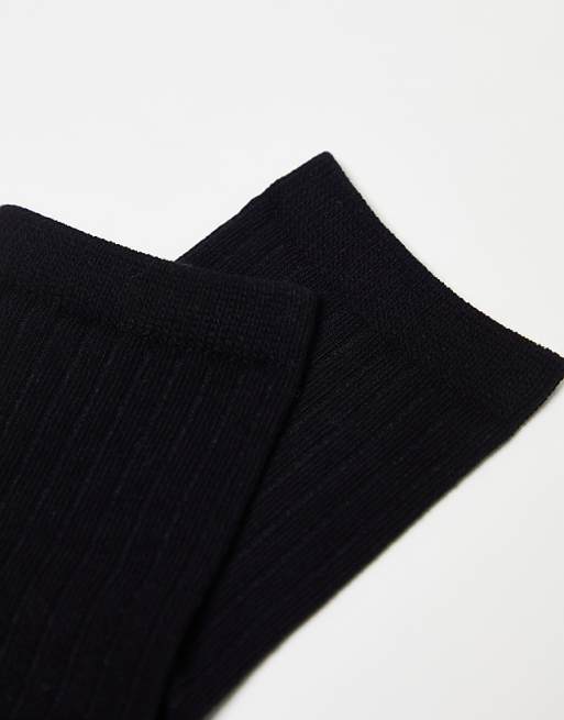 Weekday Bella 3-pack Ribbed Socks In Black