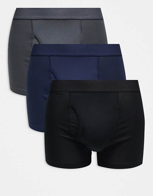 Weekday boxer 3-pack in black navy & grey