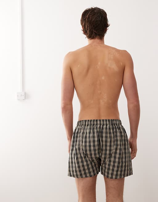 Weekday Boxer Shorts 2-pack In Blue And Yellow Check