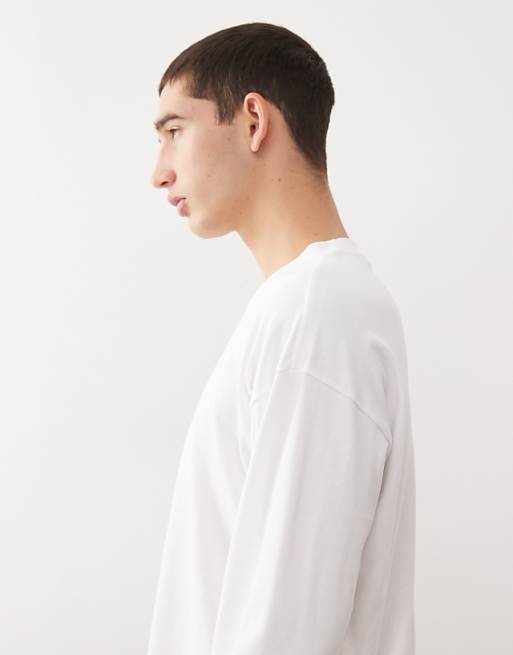 Weekday Boxy Fit Long Sleeve T-shirt In White