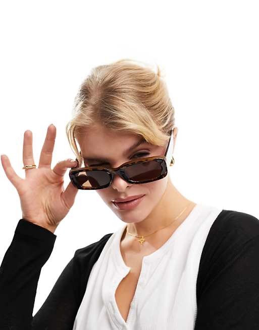 Weekday Cruise Squared Sunglasses In Brown