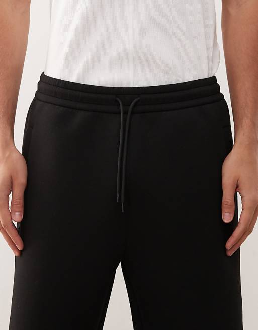 Weekday Wide Leg Black Joggers In Scuba-style Fabric