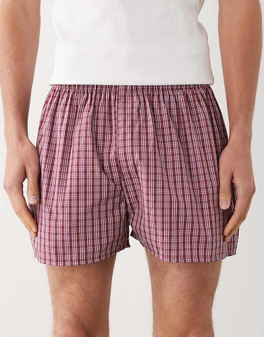 Weekday Woven Boxer Shorts 2-pack In Red & Blue Check