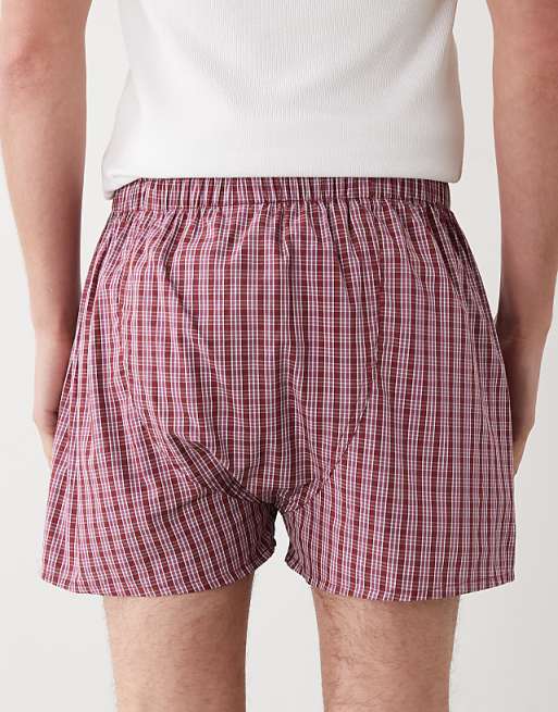 Weekday Woven Boxer Shorts 2-pack In Red & Blue Check