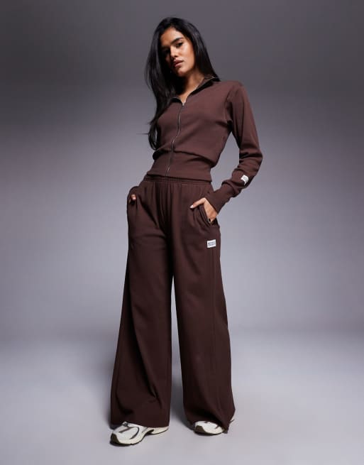 Weekend Collective Co-ord Ribbed In Chocolate