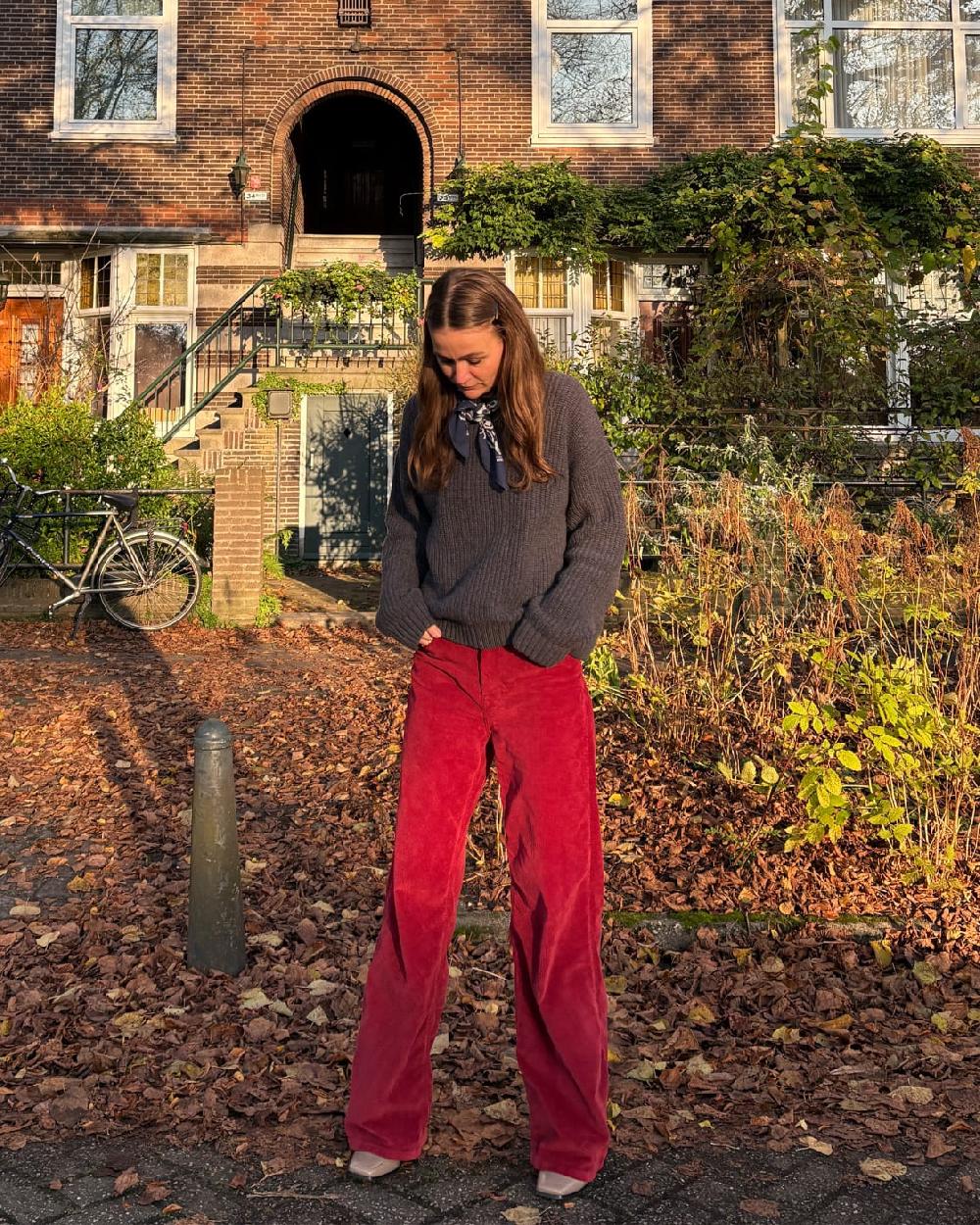 Kuyichi Harper Loose Flare Corduroy Bordeaux