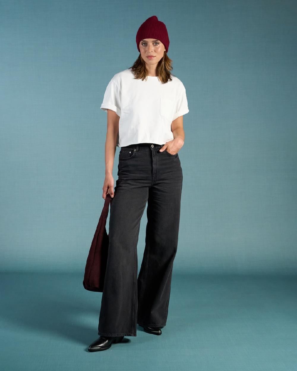 kuyichi Harper Loose Flare Smoky Noir