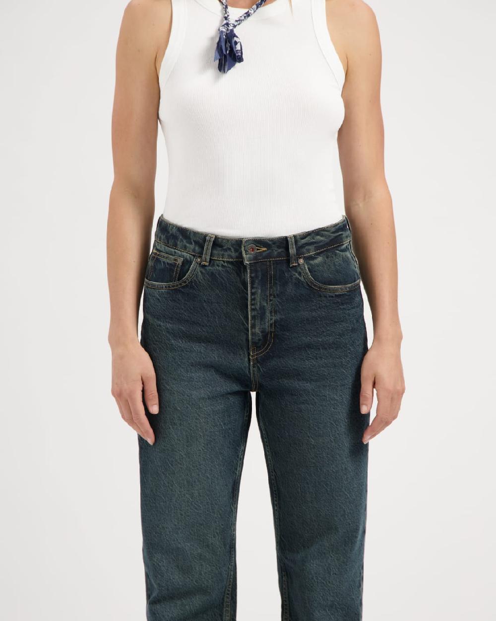 Kuyichi Izabella Loose Straight Vintage Jade