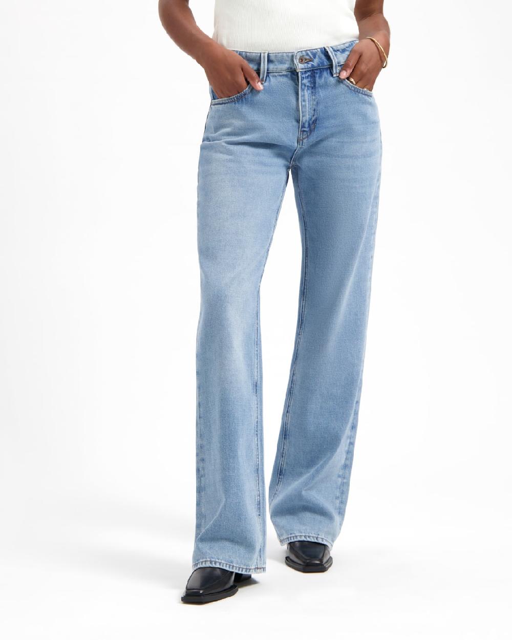 kuyichi Lena Loose Worn Blue