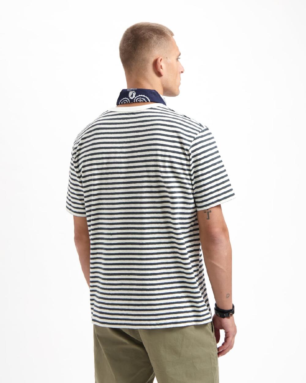 Kuyichi Liam Striped Cotton Hemp T-shirt