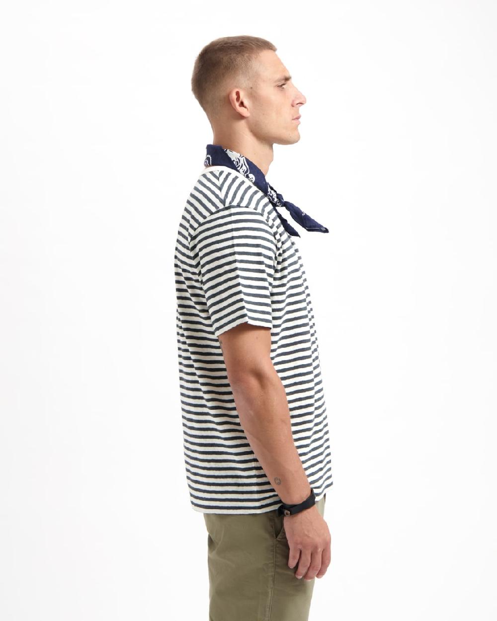 Kuyichi Liam Striped Cotton Hemp T-shirt