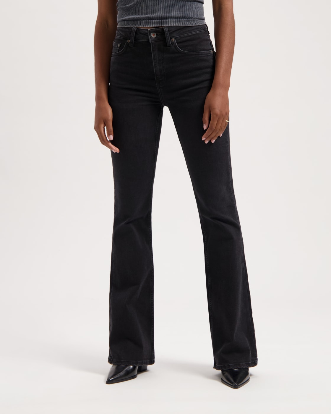 kuyichi Lisette Flare Worn In Black