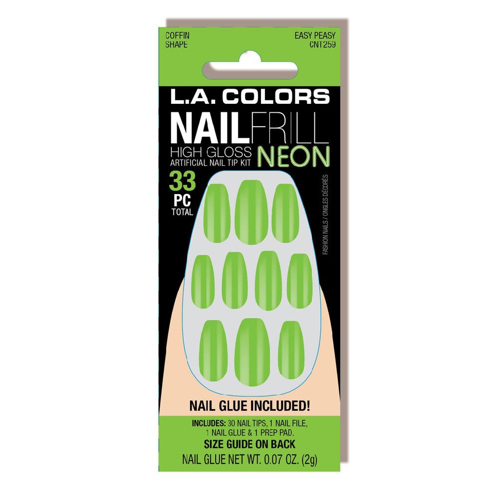 L.a. Colors L.A. Colors Glitzy Girl Nail Frill Neon Artificial Nail Tip (carded)