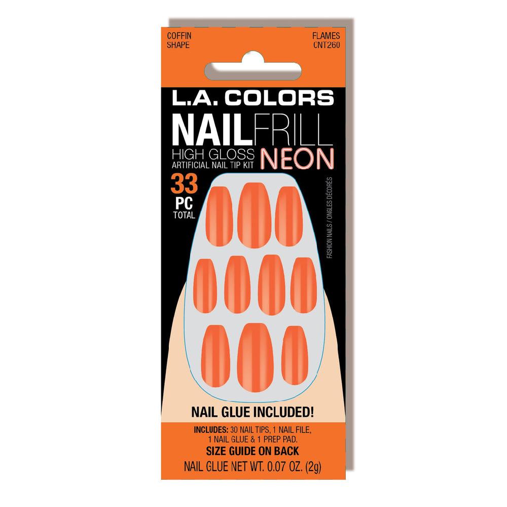 L.a. Colors L.A. Colors Glitzy Girl Nail Frill Neon Artificial Nail Tip (carded)